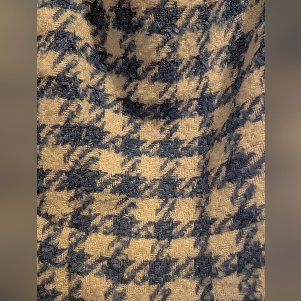 Ann Taylor Square Neck Blue and White Midi Sheath Dress - Picture 5 of 7